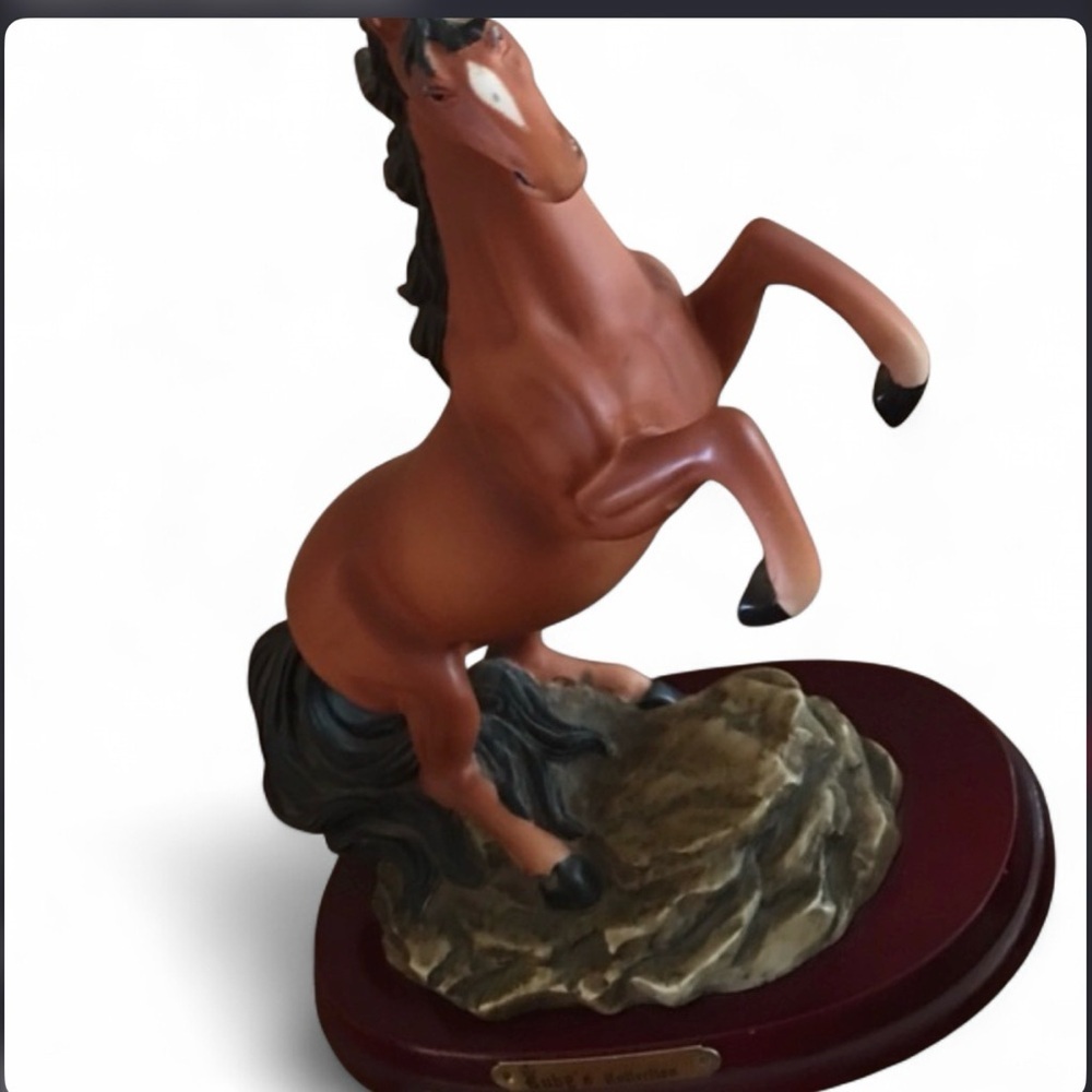 Dynamic Chestnut Horse Sculpture